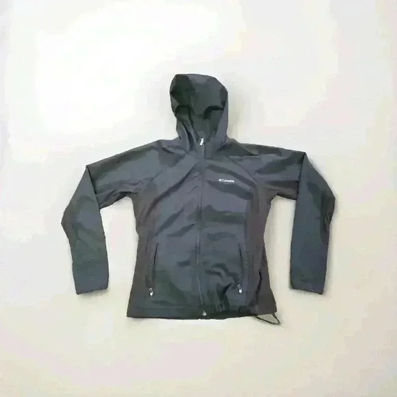 columbia jacket black softshell hooded woman size Medium 4531 - Picture 1 of 7